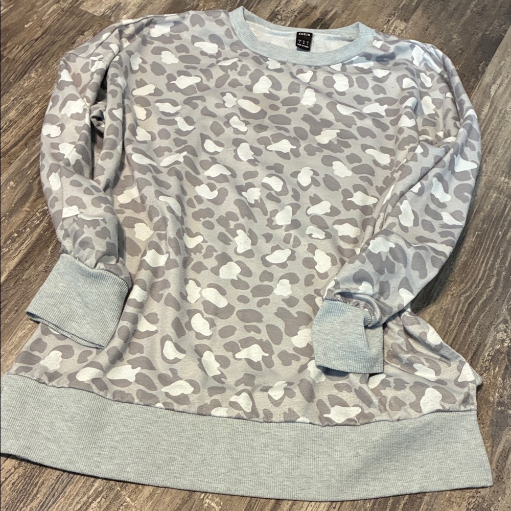 Gray and White Camo Sweatshirt